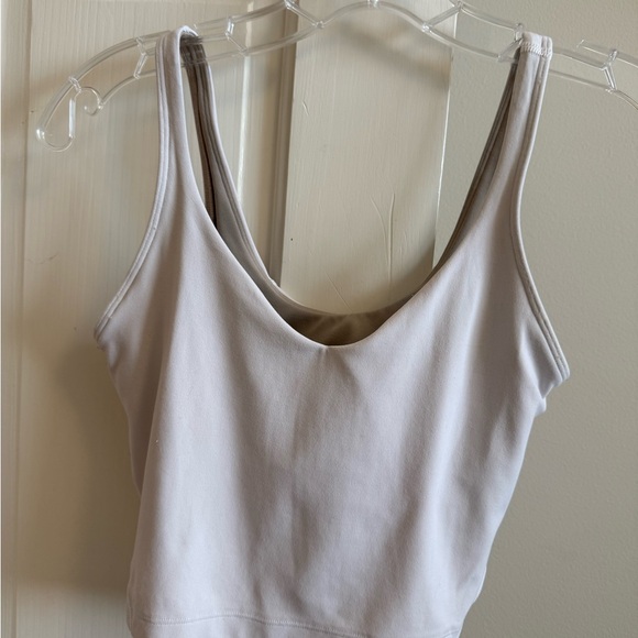 Lululemon Align Crop Tank White with Tan Inside 6 - Picture 3 of 4